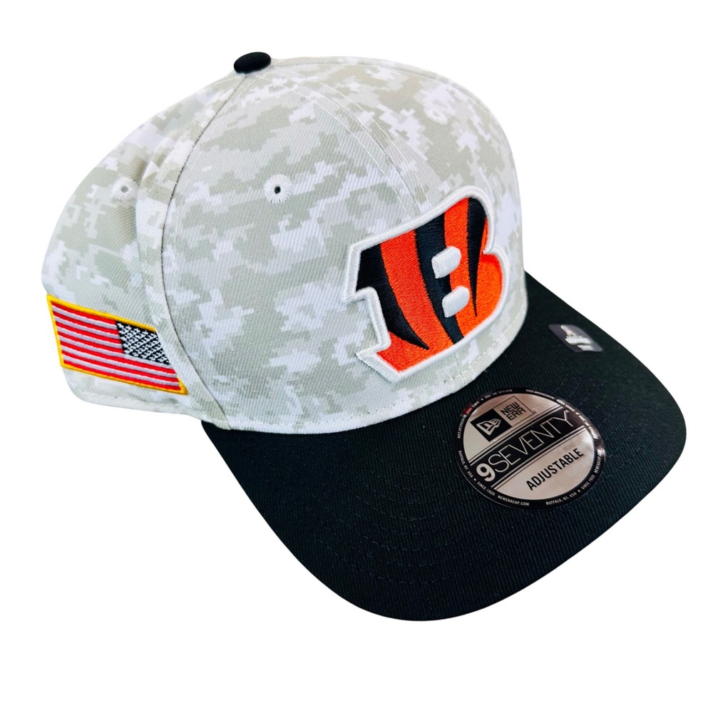 New Era Cincinnati Bengals 9SEVENTY Salute to Service Camo Orange Snapback Hat